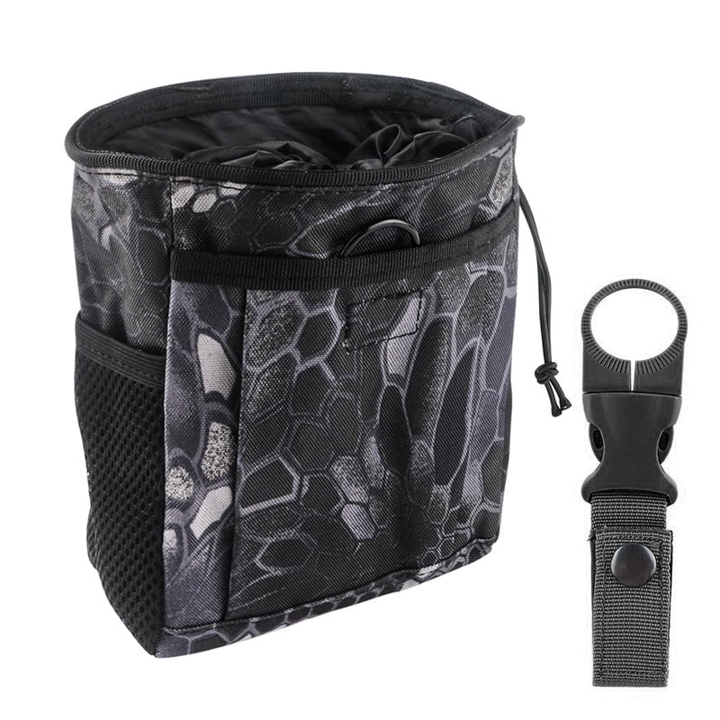 GGBuy Drawstring Highend Rock Climbing Chalk Bag with a Carabiner Different Pockets for Climbing Bouldering, Gymnastics, Gym Pouch, Cross Fit and Lifting 1pcs (Black Camouflage) - Image 1